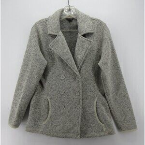 Eddie Bauer Jacket Medium Peacoat Double Breasted Heathered Classic